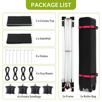 Garvee 10'x10' Pop Up Tent, Pop Up Canopy With Sidewall, UPF 50+, Easy to Set Up Outdoor Canopy, Adjustable Portable Gazebo for Parties, Camping, Gazebo With Wheel Cover Bag, 4 Sand Bags, 4 Ropes and 8 Spikes