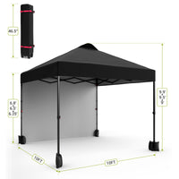 Garvee 10'x10' Pop Up Tent, Pop Up Canopy With Sidewall, UPF 50+, Easy to Set Up Outdoor Canopy, Adjustable Portable Gazebo for Parties, Camping, Gazebo With Wheel Cover Bag, 4 Sand Bags, 4 Ropes and 8 Spikes