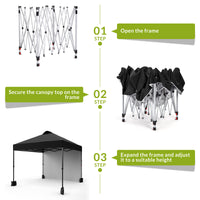 Garvee 10'x10' Pop Up Tent, Pop Up Canopy With Sidewall, UPF 50+, Easy to Set Up Outdoor Canopy, Adjustable Portable Gazebo for Parties, Camping, Gazebo With Wheel Cover Bag, 4 Sand Bags, 4 Ropes and 8 Spikes