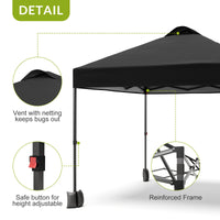 Garvee 10'x10' Pop Up Tent, Pop Up Canopy With Sidewall, UPF 50+, Easy to Set Up Outdoor Canopy, Adjustable Portable Gazebo for Parties, Camping, Gazebo With Wheel Cover Bag, 4 Sand Bags, 4 Ropes and 8 Spikes