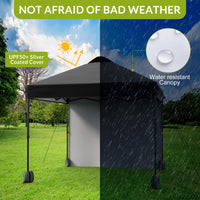 Garvee 10'x10' Pop Up Tent, Pop Up Canopy With Sidewall, UPF 50+, Easy to Set Up Outdoor Canopy, Adjustable Portable Gazebo for Parties, Camping, Gazebo With Wheel Cover Bag, 4 Sand Bags, 4 Ropes and 8 Spikes