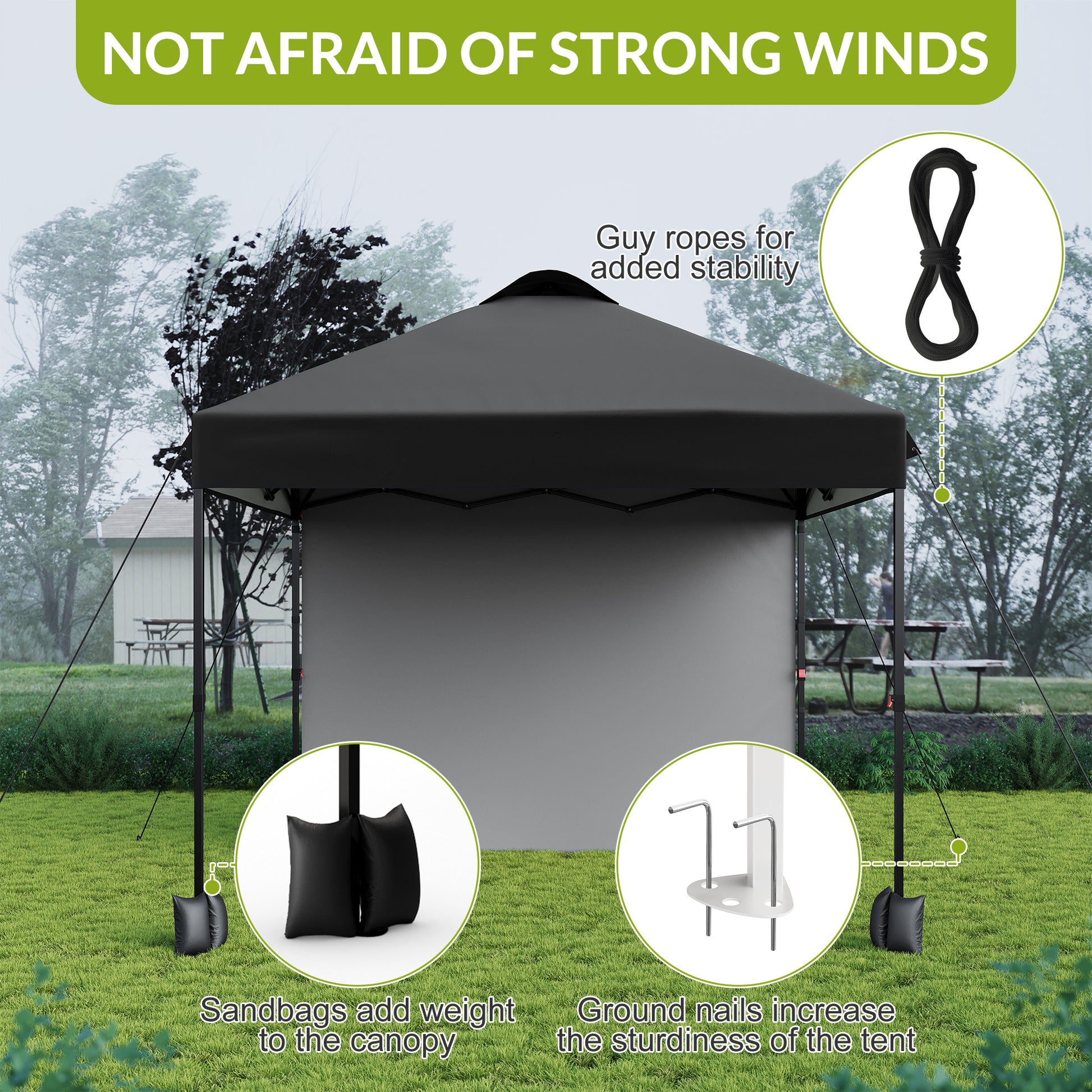 Garvee 10'x10' Pop Up Tent, Pop Up Canopy With Sidewall, UPF 50+, Easy to Set Up Outdoor Canopy, Adjustable Portable Gazebo for Parties, Camping, Gazebo With Wheel Cover Bag, 4 Sand Bags, 4 Ropes and 8 Spikes