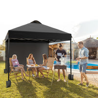 Garvee 10'x10' Pop Up Tent, Pop Up Canopy With Sidewall, UPF 50+, Easy to Set Up Outdoor Canopy, Adjustable Portable Gazebo for Parties, Camping, Gazebo With Wheel Cover Bag, 4 Sand Bags, 4 Ropes and 8 Spikes