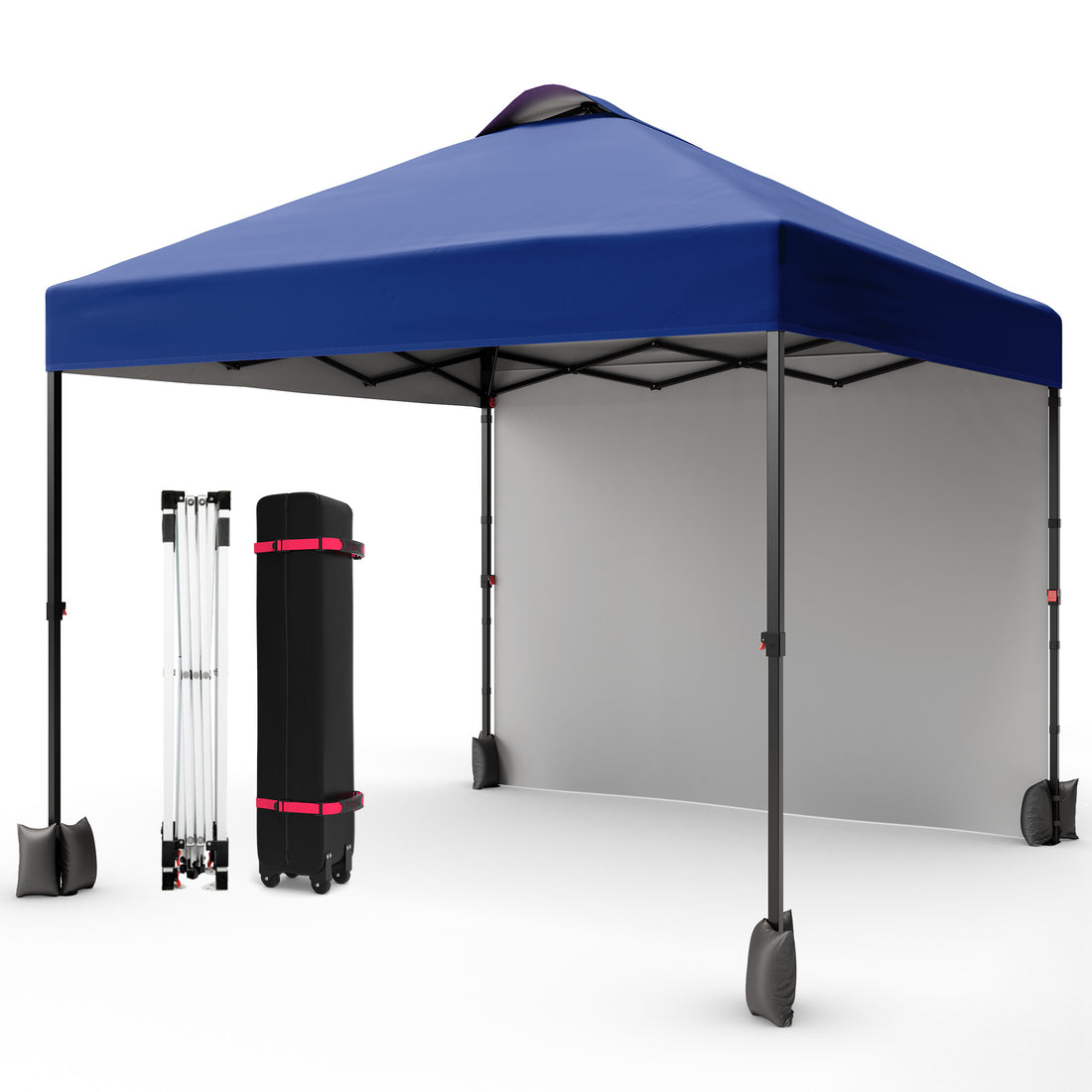 Garvee 10'x10' Pop Up Tent, Pop Up Canopy With Sidewall, UPF 50+, Easy to Set Up Outdoor Canopy, Adjustable Portable Gazebo for Parties, Camping, Gazebo With Wheel Cover Bag, 4 Sand Bags, 4 Ropes and 8 Spikes