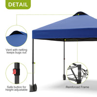 Garvee 10'x10' Pop Up Tent, Pop Up Canopy With Sidewall, UPF 50+, Easy to Set Up Outdoor Canopy, Adjustable Portable Gazebo for Parties, Camping, Gazebo With Wheel Cover Bag, 4 Sand Bags, 4 Ropes and 8 Spikes
