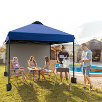 Garvee 10'x10' Pop Up Tent, Pop Up Canopy With Sidewall, UPF 50+, Easy to Set Up Outdoor Canopy, Adjustable Portable Gazebo for Parties, Camping, Gazebo With Wheel Cover Bag, 4 Sand Bags, 4 Ropes and 8 Spikes