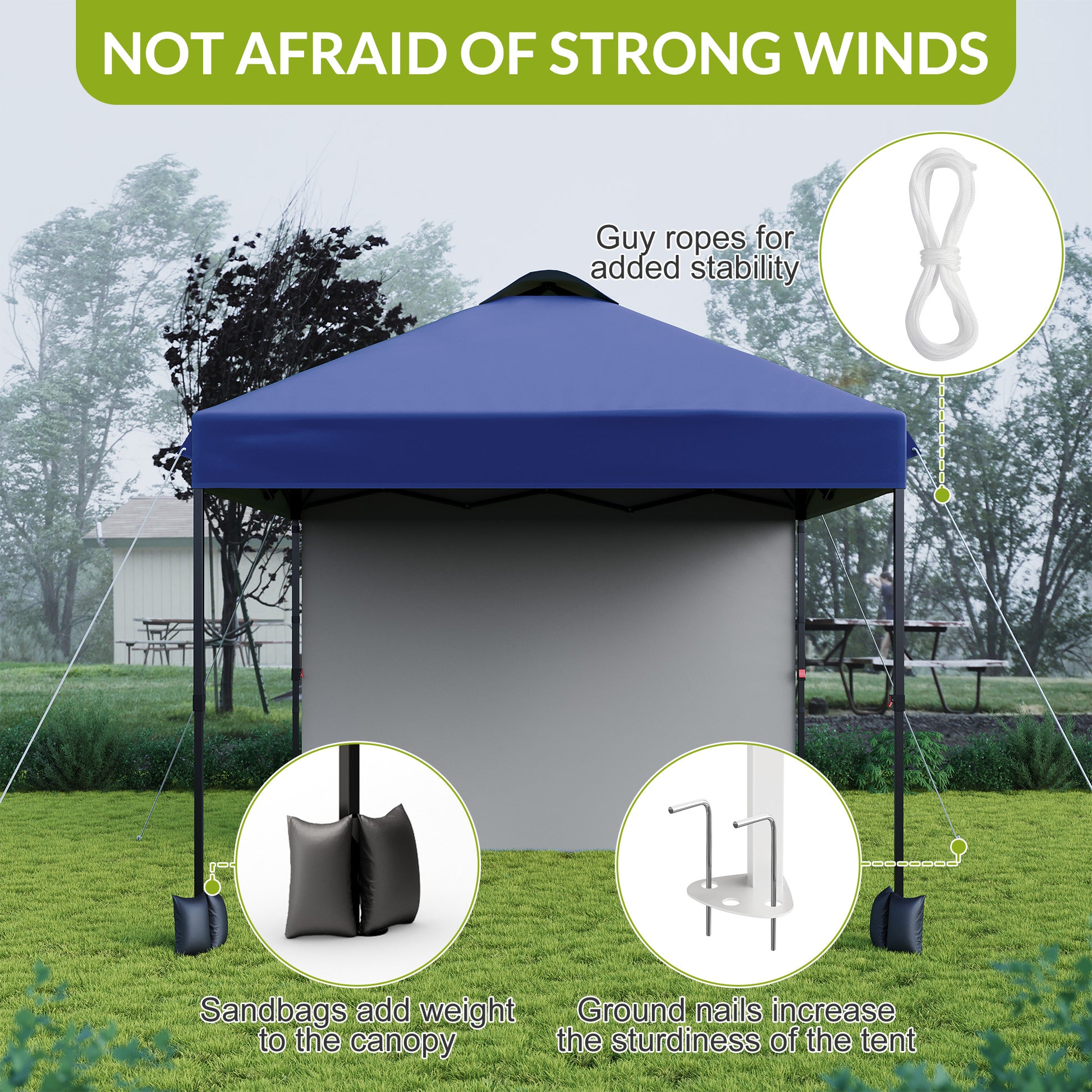 Garvee 10'x10' Pop Up Tent, Pop Up Canopy With Sidewall, UPF 50+, Easy to Set Up Outdoor Canopy, Adjustable Portable Gazebo for Parties, Camping, Gazebo With Wheel Cover Bag, 4 Sand Bags, 4 Ropes and 8 Spikes