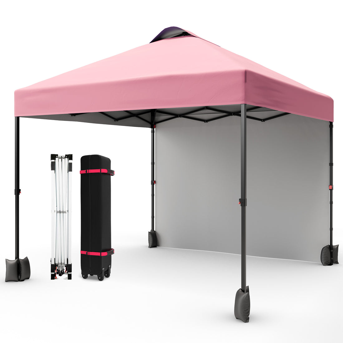 Garvee 10'x10' Pop Up Tent, Pop Up Canopy With Sidewall, UPF 50+, Easy to Set Up Outdoor Canopy, Adjustable Portable Gazebo for Parties, Camping, Gazebo With Wheel Cover Bag, 4 Sand Bags, 4 Ropes and 8 Spikes