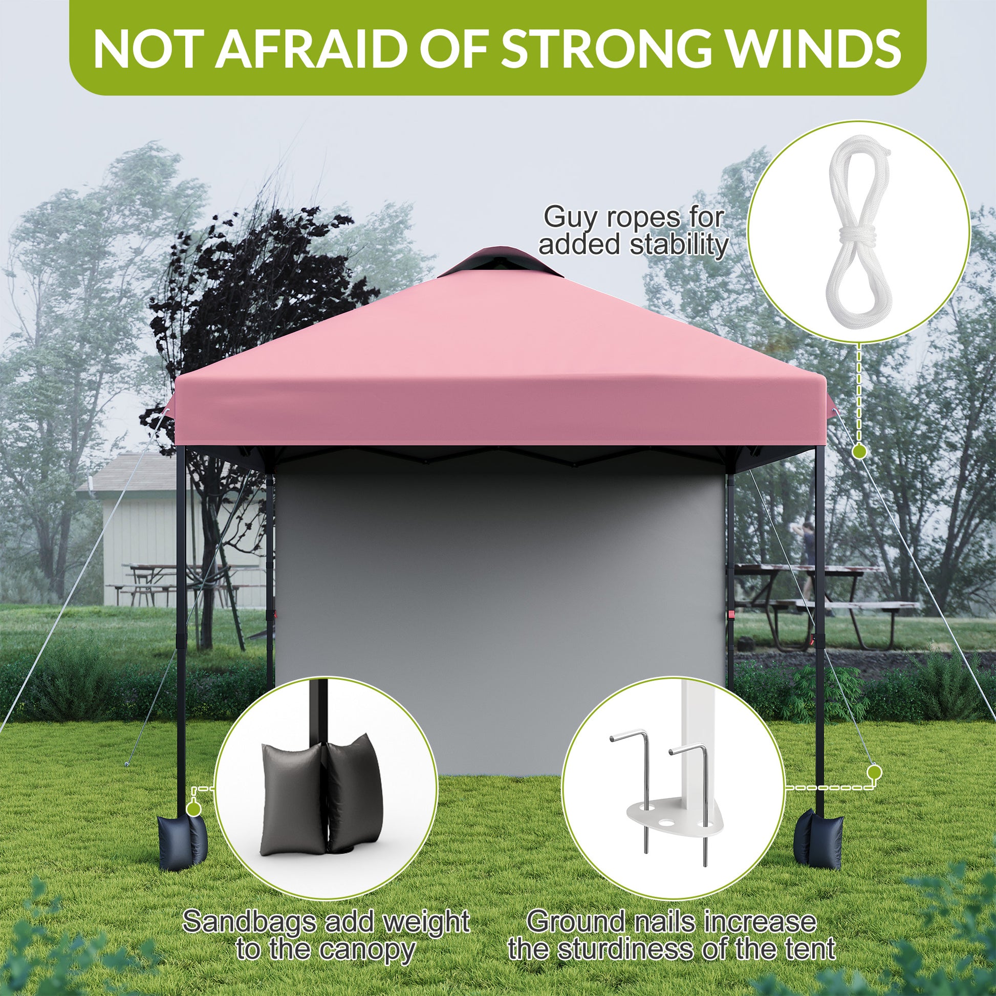 Garvee 10'x10' Pop Up Tent, Pop Up Canopy With Sidewall, UPF 50+, Easy to Set Up Outdoor Canopy, Adjustable Portable Gazebo for Parties, Camping, Gazebo With Wheel Cover Bag, 4 Sand Bags, 4 Ropes and 8 Spikes