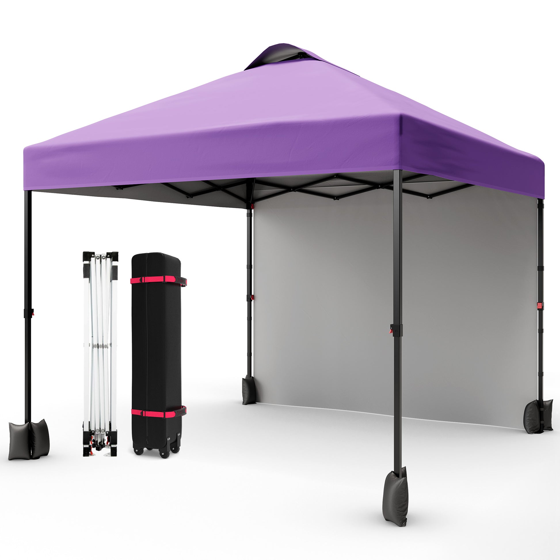Garvee 10'x10' Pop Up Tent, Pop Up Canopy With Sidewall, UPF 50+, Easy to Set Up Outdoor Canopy, Adjustable Portable Gazebo for Parties, Camping, Gazebo With Wheel Cover Bag, 4 Sand Bags, 4 Ropes and 8 Spikes