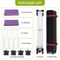 Garvee 10'x10' Pop Up Tent, Pop Up Canopy With Sidewall, UPF 50+, Easy to Set Up Outdoor Canopy, Adjustable Portable Gazebo for Parties, Camping, Gazebo With Wheel Cover Bag, 4 Sand Bags, 4 Ropes and 8 Spikes