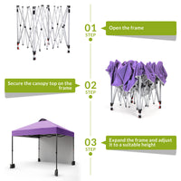 Garvee 10'x10' Pop Up Tent, Pop Up Canopy With Sidewall, UPF 50+, Easy to Set Up Outdoor Canopy, Adjustable Portable Gazebo for Parties, Camping, Gazebo With Wheel Cover Bag, 4 Sand Bags, 4 Ropes and 8 Spikes