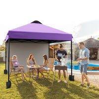 Garvee 10'x10' Pop Up Tent, Pop Up Canopy With Sidewall, UPF 50+, Easy to Set Up Outdoor Canopy, Adjustable Portable Gazebo for Parties, Camping, Gazebo With Wheel Cover Bag, 4 Sand Bags, 4 Ropes and 8 Spikes