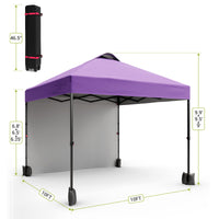 Garvee 10'x10' Pop Up Tent, Pop Up Canopy With Sidewall, UPF 50+, Easy to Set Up Outdoor Canopy, Adjustable Portable Gazebo for Parties, Camping, Gazebo With Wheel Cover Bag, 4 Sand Bags, 4 Ropes and 8 Spikes