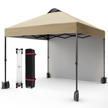 Garvee 10'x10' Pop Up Tent, Pop Up Canopy With Sidewall, UPF 50+, Easy to Set Up Outdoor Canopy, Adjustable Portable Gazebo for Parties, Camping, Gazebo With Wheel Cover Bag, 4 Sand Bags, 4 Ropes and 8 Spikes