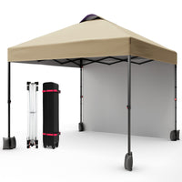 Garvee 10'x10' Pop Up Tent, Pop Up Canopy With Sidewall, UPF 50+, Easy to Set Up Outdoor Canopy, Adjustable Portable Gazebo for Parties, Camping, Gazebo With Wheel Cover Bag, 4 Sand Bags, 4 Ropes and 8 Spikes