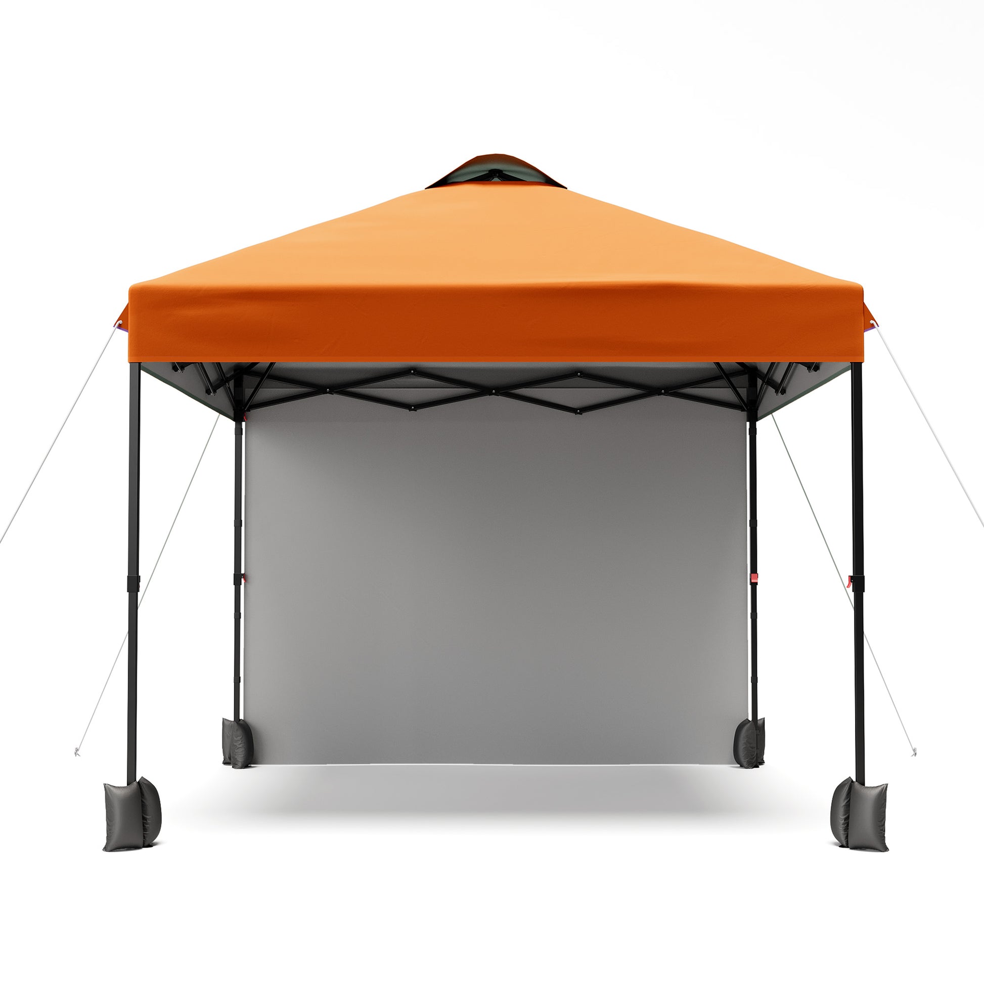 Garvee 10'x10' Instant Pop Up Canopy Patio Tent Commercial Portable Gazebo w/ Removable Sidewall, Silver Coating & Wheeled Bag | Sun & Rain Protection | Adjustable Height (Orange).