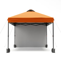 Garvee 10'x10' Instant Pop Up Canopy Patio Tent Commercial Portable Gazebo w/ Removable Sidewall, Silver Coating & Wheeled Bag | Sun & Rain Protection | Adjustable Height (Orange).
