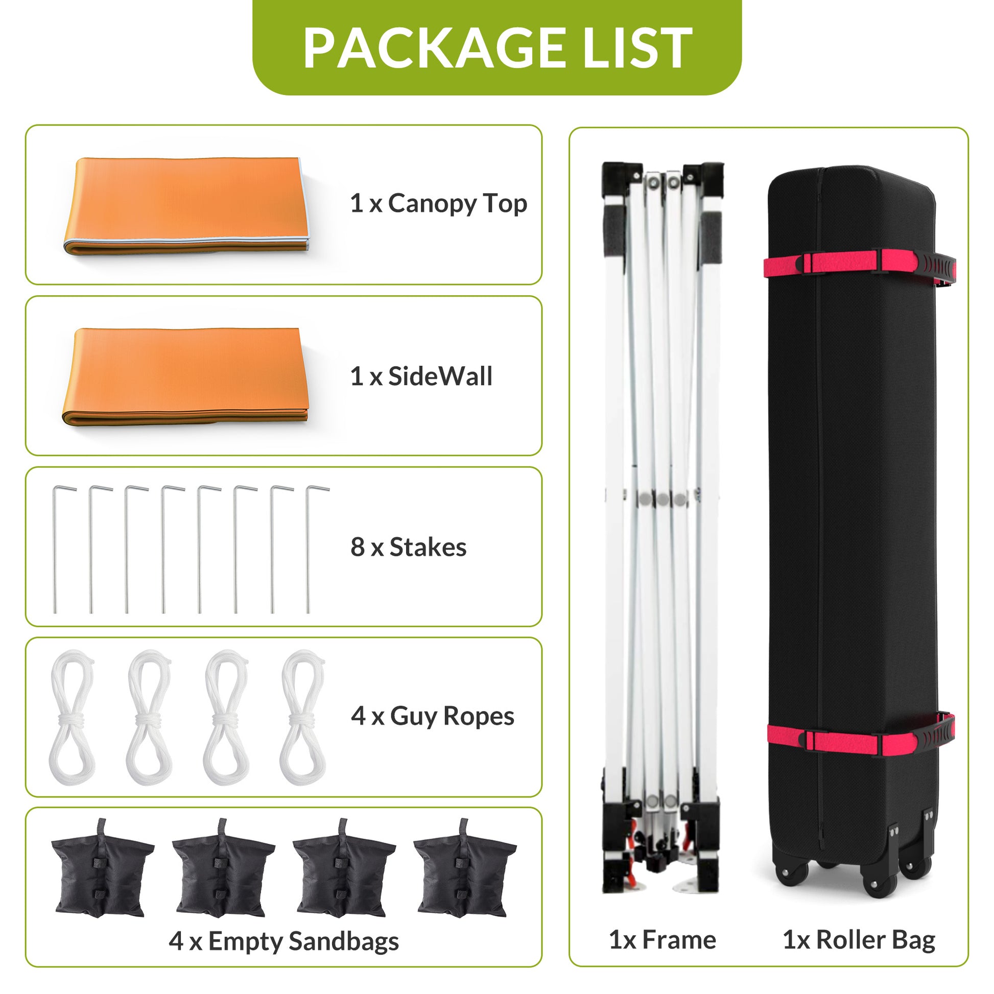 Garvee 10'x10' Instant Pop Up Canopy Patio Tent Commercial Portable Gazebo w/ Removable Sidewall, Silver Coating & Wheeled Bag | Sun & Rain Protection | Adjustable Height (Orange).