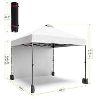 Garvee 10'x10' Pop Up Tent, Pop Up Canopy With Sidewall, UPF 50+, Easy to Set Up Outdoor Canopy, Adjustable Portable Gazebo for Parties, Camping, Gazebo With Wheel Cover Bag, 4 Sand Bags, 4 Ropes and 8 Spikes