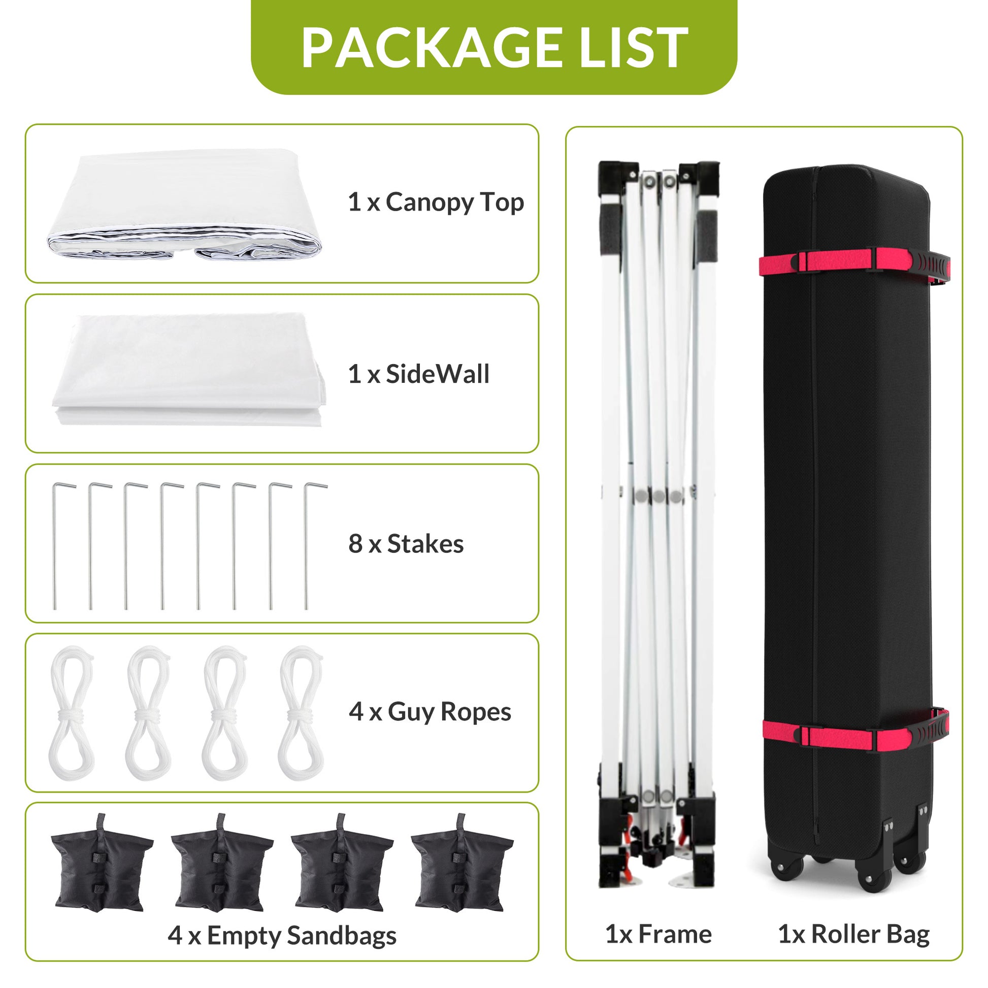 Garvee 10'x10' Pop Up Tent, Pop Up Canopy With Sidewall, UPF 50+, Easy to Set Up Outdoor Canopy, Adjustable Portable Gazebo for Parties, Camping, Gazebo With Wheel Cover Bag, 4 Sand Bags, 4 Ropes and 8 Spikes