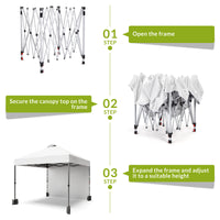 Garvee 10'x10' Pop Up Tent, Pop Up Canopy With Sidewall, UPF 50+, Easy to Set Up Outdoor Canopy, Adjustable Portable Gazebo for Parties, Camping, Gazebo With Wheel Cover Bag, 4 Sand Bags, 4 Ropes and 8 Spikes