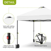 Garvee 10'x10' Pop Up Tent, Pop Up Canopy With Sidewall, UPF 50+, Easy to Set Up Outdoor Canopy, Adjustable Portable Gazebo for Parties, Camping, Gazebo With Wheel Cover Bag, 4 Sand Bags, 4 Ropes and 8 Spikes