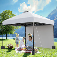 Garvee 10'x10' Pop Up Tent, Pop Up Canopy With Sidewall, UPF 50+, Easy to Set Up Outdoor Canopy, Adjustable Portable Gazebo for Parties, Camping, Gazebo With Wheel Cover Bag, 4 Sand Bags, 4 Ropes and 8 Spikes