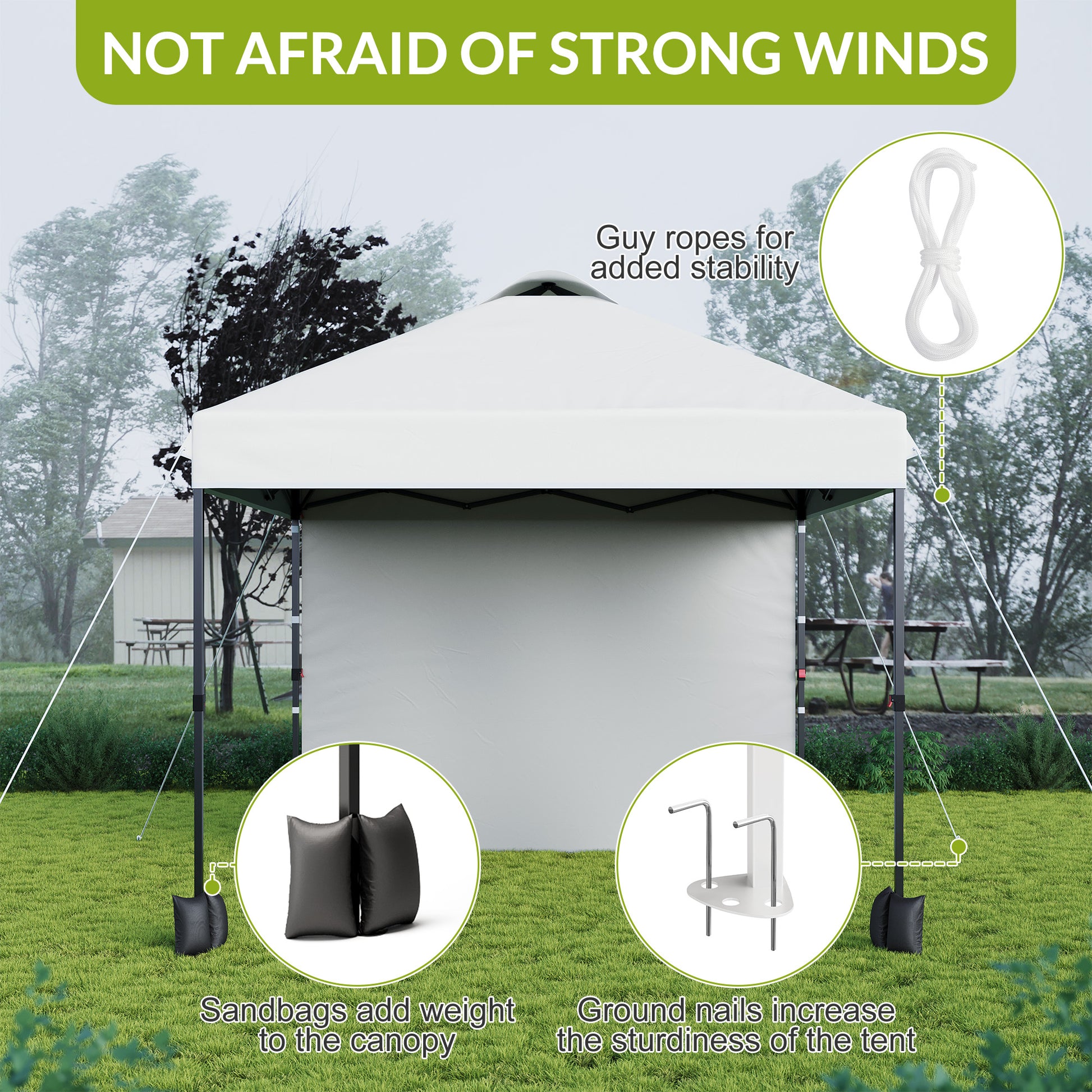 Garvee 10'x10' Pop Up Tent, Pop Up Canopy With Sidewall, UPF 50+, Easy to Set Up Outdoor Canopy, Adjustable Portable Gazebo for Parties, Camping, Gazebo With Wheel Cover Bag, 4 Sand Bags, 4 Ropes and 8 Spikes