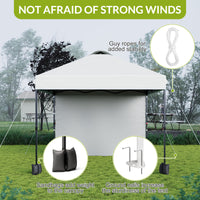 Garvee 10'x10' Pop Up Tent, Pop Up Canopy With Sidewall, UPF 50+, Easy to Set Up Outdoor Canopy, Adjustable Portable Gazebo for Parties, Camping, Gazebo With Wheel Cover Bag, 4 Sand Bags, 4 Ropes and 8 Spikes