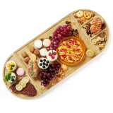 Garvee 3 Piece Magnetic Bamboo Cheese Board Set, Large Wood Cutting Board with Deep Juicy Groove for Kitchen, Meal Prep Cutting Board, Chopping Board Set with Storage for Entertaining