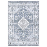 Garvee Persian Grey 10x13 Vintage Distressed Rug Large Washable Area Rug for Living Room, Non-Slip Non-Shedding Carpet, Low Pile Foldable Soft Accent Rug, Indoor Printed Floor Mat for Bedroom, Playroom - Gray