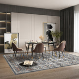 Garvee Oriental Traditional Area Rug - Non-Slip Washable Low-Pile Carpet, Stain Resistant Vintage for Bedroom/Living Room/Office - Gray