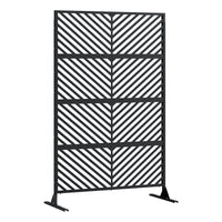 Garvee 70.1" H×47.2" W Metal Privacy Screen, Freestanding Outdoor Privacy Screen with Stable Base for Deck, Porch, Patio, Outdoor and Balcony(Consists of 4 Panels), Black