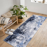 Garvee Bedroom Rug Washable Area Rug Non Slip Low Pile Boho Floral Small Carpet for Bedroom Bedside Soft Paisley Design - Blue