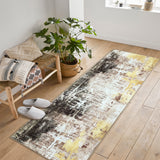 Garvee Washable Area Rug Large Cream Colorful Boho Vintage Floral Carpet Ultra-Thin Non-Slip Bedroom Rug - Beige