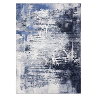 Garvee Boho Floral Bedroom Rug 9'x12' - Washable, Non-Slip, Low Pile Faux Wool - Soft, Durable, Pet-Friendly - Blue, Small - Living Room, Bedroom