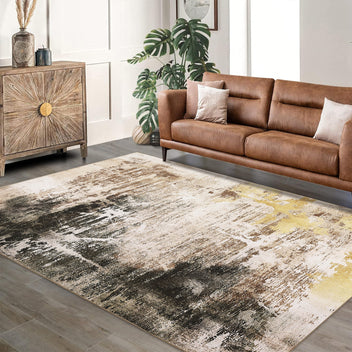 Garvee Washable Area Rug Large Cream Colorful Boho Vintage Floral Carpet Ultra-Thin Non-Slip