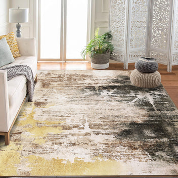 Garvee Washable Area Rug Large Cream Colorful Boho Vintage Bedroom Ultra-Thin Floral Carpet
