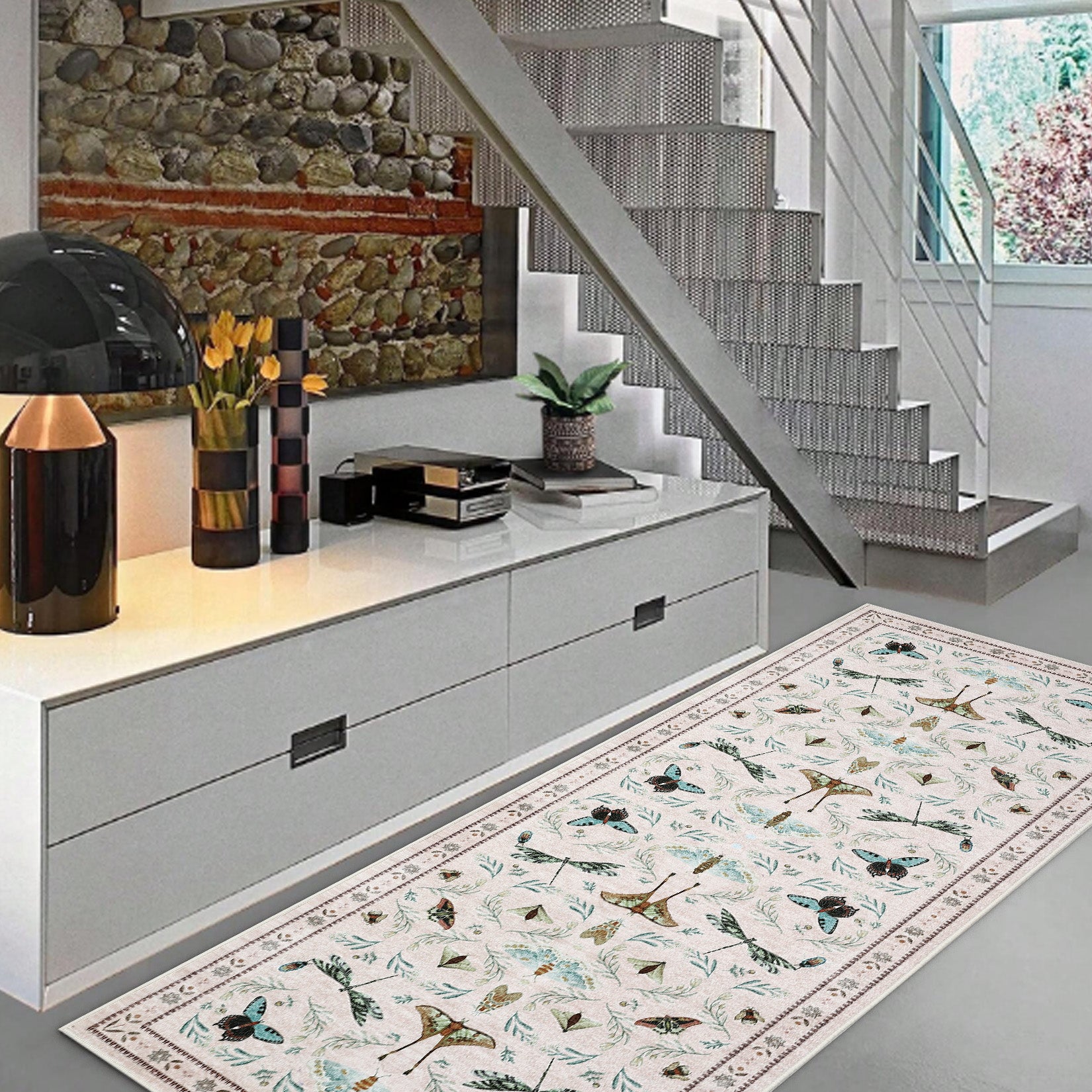 Garvee Insect Washable Soft Area Rugs for Living Room Bedroom Ultra-Thin Non Slip Dining Room Stain Resistant Rug Large Carpet for Office Nursery Bedroom