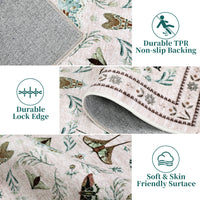 Garvee Insect Washable Soft Area Rugs for Living Room Bedroom Ultra-Thin Non Slip Dining Room Stain Resistant Rug Large Carpet for Office Nursery Bedroom