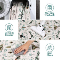 Garvee Insect Washable Soft Area Rugs for Living Room Bedroom Ultra-Thin Non Slip Dining Room Stain Resistant Rug Large Carpet for Office Nursery Bedroom