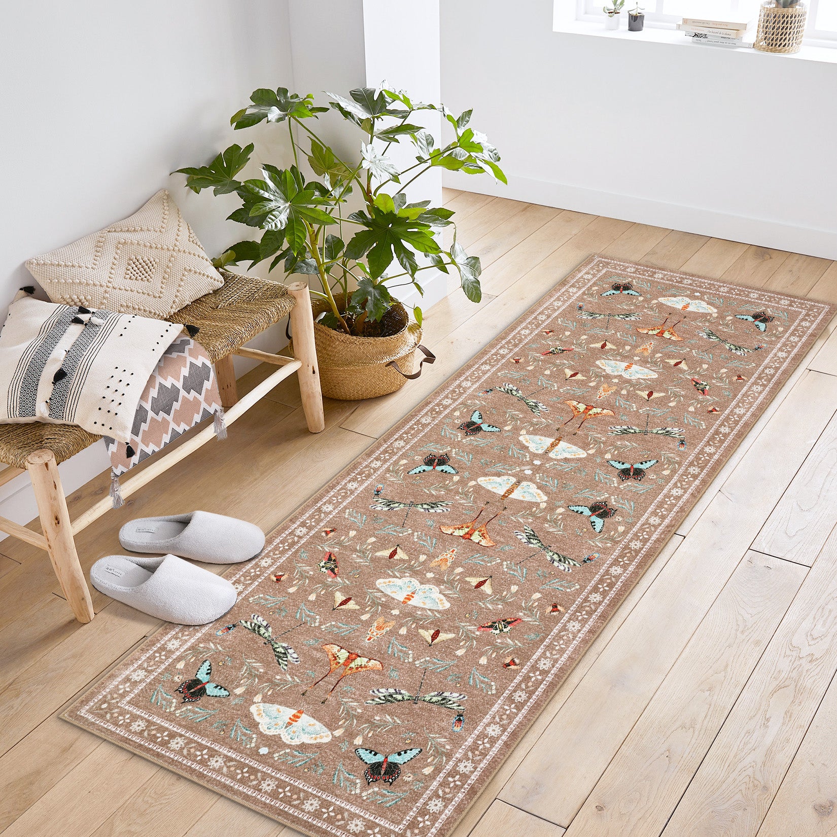 Cream Insect Rug GARVEE Insect Washable Area Rug 6x9 Soft Non-Slip Stain Resistant ...