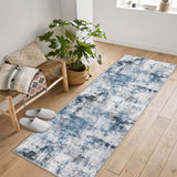 Garvee Indoor Outdoor Area Rug Easy Clean Machine Washable Non Shedding Patio Rug For Bedroom Entry Living Room Blue 2*6ft - Black