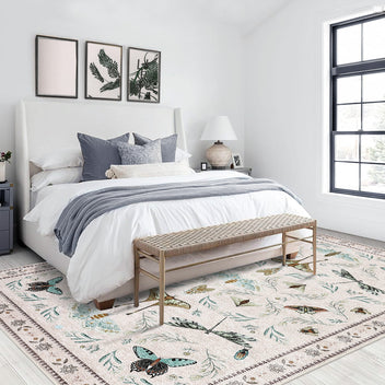 Garvee Insect Washable Soft Area Rugs for Living Room Bedroom Ultra-Thin Non Slip Dining Room Stain Resistant Rug Large Carpet for Office Nursery Bedroom