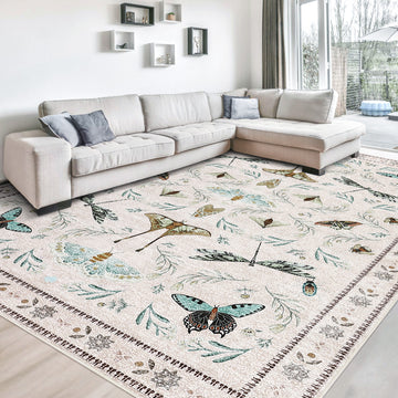 Garvee Insect Washable Soft Area Rugs for Living Room Bedroom Ultra-Thin Non Slip Dining Room Stain Resistant Rug Large Carpet for Office Nursery Bedroom
