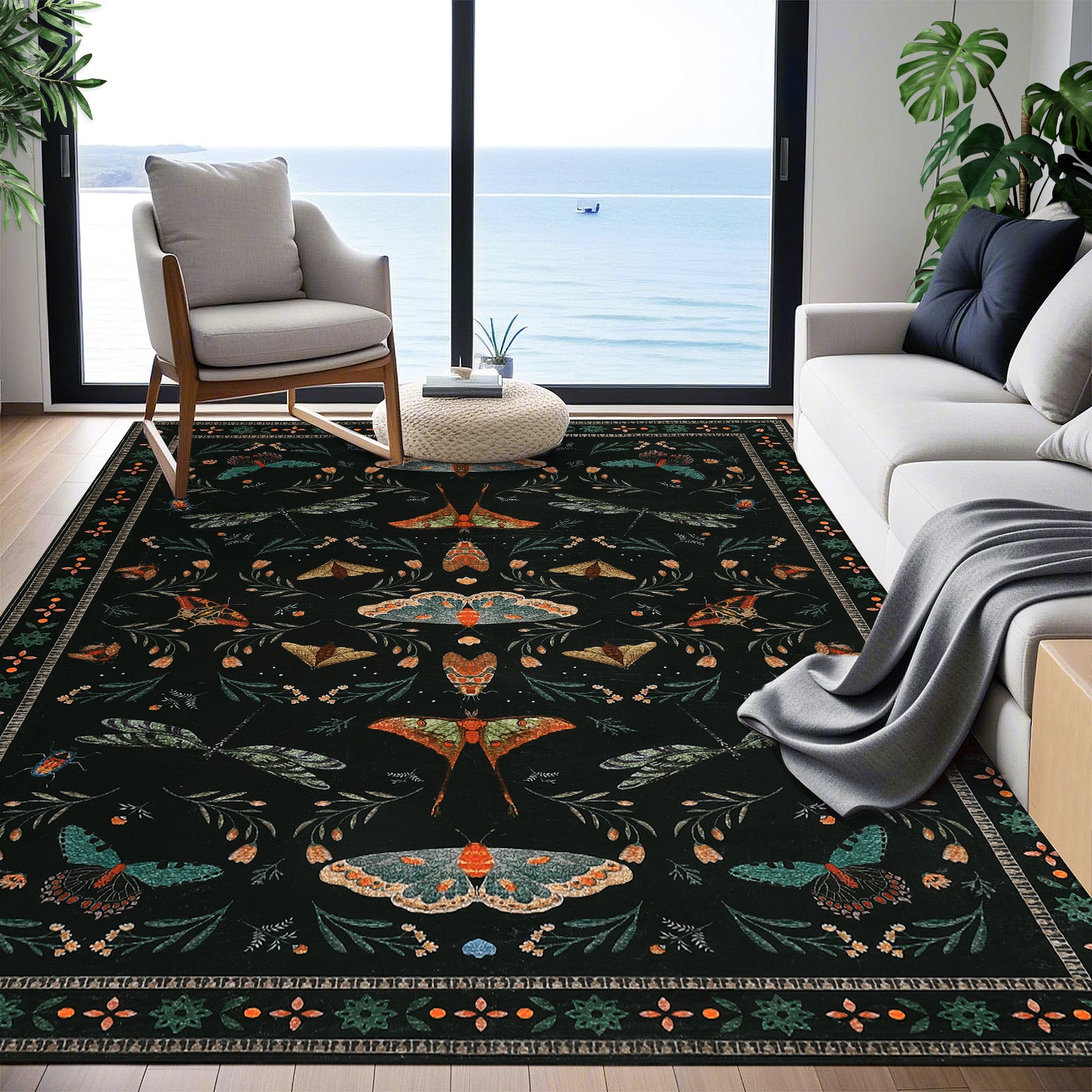 Garvee Insect Washable Soft Area Rugs for Living Room Bedroom Ultra-Thin Non Slip Dining Room Stain Resistant Rug Large Carpet for Office Nursery Bedroom