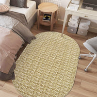 Garvee Modern Camel Oval 3x5 Area Rug Braided Print Floor Cover with Non-Slip Backing, Contemporary Indoor Carpet, Foldable Low Pile Accent Rug for Bedroom, Living Room