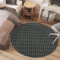 Garvee Modern Black 4'-Round Area Rug Braided Print Circle Rug with Non-Slip Backing, Contemporary Indoor Carpet, Foldable Low Pile Floor Cover for Bedroom, Living Room