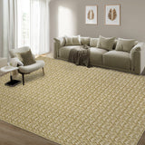Garvee Modern Camel 8x10 Living Room Rug Large Braided Print Area Rug with Non-Slip Backing, Contemporary Indoor Carpet, Foldable Low Pile Floor Cover for Dining Room, Bedroom - Camel